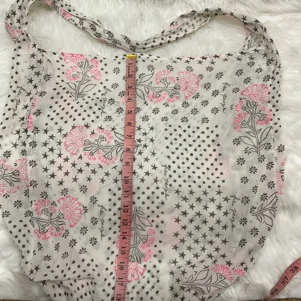 Free People Reusable Shopping Tote Large Pink Flowers Hippie Lightweight Cute